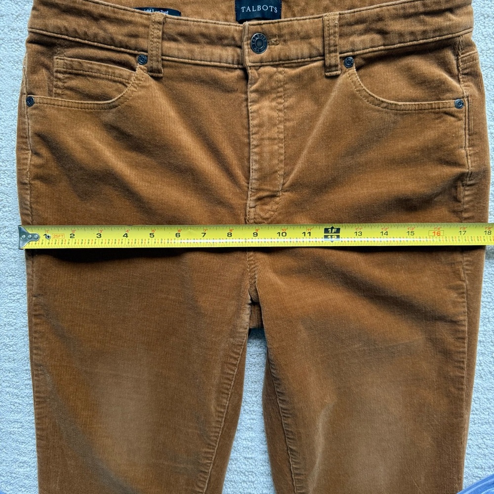 TALBOTS | Caramel Corduroy Straight Leg Pants Sz 6 - Picture 4 of 7